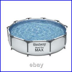 BestWay Steel Pro Frame Swimming Pool Set Round Above Ground With Repair Patch