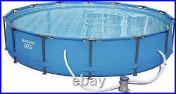 Bestwa SWIMMING POOL 427 cm 14FT Round Frame Above Ground Pool with PUMP SET