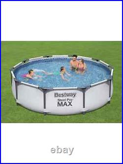 Bestway 10ft Steel Pro Max Above Ground Swimming Pool Filter Pump kids summer