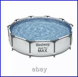 Bestway 10ft Steel Pro Max Garden Lawn Frame Pool Above Ground Swimming Pools