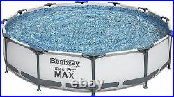 Bestway 12' x 30 Steel Pro Frame Max Round Above Ground Swimming Pool with Pump