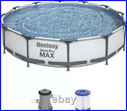 Bestway 12ft Steel Pro Max Above Ground Swimming Pool & Filter Pump FREE