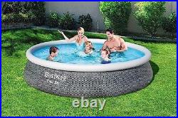 Bestway 13ft Above Ground Swimming Pool Rattan Style Including Pump and Filter