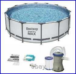 Bestway 15FT Steel Pro Max Round Above Ground Garden Swimming Pool 457x107cm