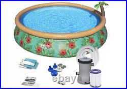 Bestway 15ft Paradise Palms Pool With Filter Pump And Spray Tree Brand New