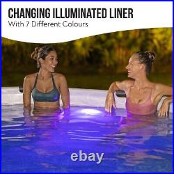 Bestway 15ft Steel Pro MAX Round Above Ground Pool Set with LED Lights