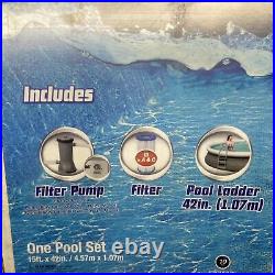 Bestway 15ft x 42 Fast Set Rattan Above Ground Pool with Filter, Pump & Ladder