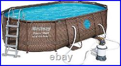Bestway 16ft Above Ground Swimming Pool with Windows & Sand Filter Pump 800 Gal