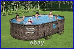 Bestway 16ft Above Ground Swimming Pool with Windows & Sand Filter Pump 800 Gal