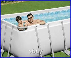 Bestway 18Ft Rectangle Above Ground Swimming Pool Set +Solar Cover+Accessories