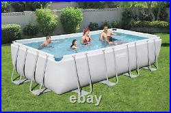 Bestway 18ft Power Steel Rectangular Garden Swimming Pool Set 549x274x122 cm