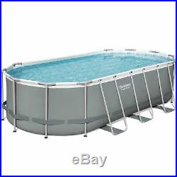 Bestway 18ft x 9ft Oval Power Steel Above Ground Swimming Pool Filter Pump & Acc