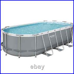 Bestway 18ft x 9ft x 48 Oval Power Steel Above Ground Swimming Pool