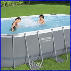 Bestway 18ft x 9ft x 48 Oval Power Steel Above Ground Swimming Pool