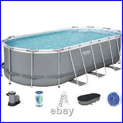 Bestway 18ft x 9ft x 48 Oval Power Steel Above Ground Swimming Pool