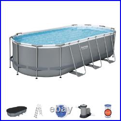 Bestway 18ft x 9ft x 48 Oval Power Steel Above Ground Swimming Pool