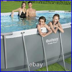 Bestway 18ft x 9ft x 48 Oval Power Steel Above Ground Swimming Pool, Filter