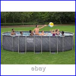 Bestway 20ft x 12ft Platinum Series Power Steel Oval Frame Pool with Sand Filter