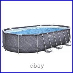 Bestway 20ft x 12ft Platinum Series Power Steel Oval Frame Pool with Sand Filter