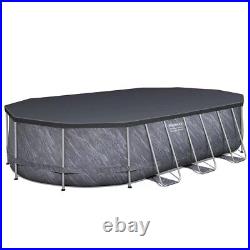 Bestway 20ft x 12ft Platinum Series Power Steel Oval Frame Pool with Sand Filter