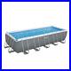 Bestway 21ft x 9ft x 52 Rectangular Power Steel Above Ground Swimming Pool