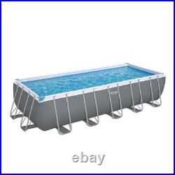 Bestway 21ft x 9ft x 52 Rectangular Power Steel Above Ground Swimming Pool