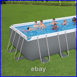 Bestway 21ft x 9ft x 52 Rectangular Power Steel Above Ground Swimming Pool