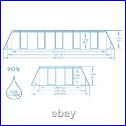 Bestway 21ft x 9ft x 52 Rectangular Power Steel Above Ground Swimming Pool