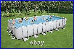 Bestway 24 ft x 12ft Power Steel Frame above Ground Pool, Ladder, Pump & Cover