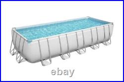 Bestway 24ft x 12ft x 52in Power Steel Rectangular Pool Set