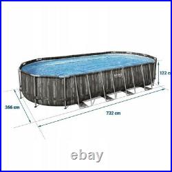 Bestway 5611T Power Steel Oval Above Ground Swimming Pool 732x366x122cm