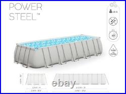 Bestway 5612B 21ft Power Steel Rectangular pool Filter Pump Ladder 640x274x132cm