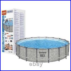 Bestway 5618Y Pro MAX Stone Wall Look Frame Pool Set with Filter Pump 549x122 cm