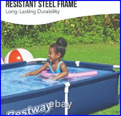 Bestway 56401 Steel Pro Pool Swimming Pool, Rectangle Above Ground Fast Set x