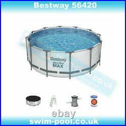 Bestway 56420 12ft x 48inch Deep Swimming Pool Steel Pro Max Above Ground