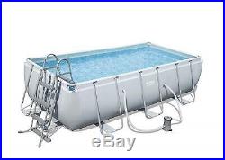 Bestway 56441 Power Steel Above Ground Rectangular Swimming Pool 404x201x100 Cm