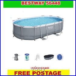 Bestway 56448 Power Steel Above Ground Pool 16ft x 10ft x 42 Oval set