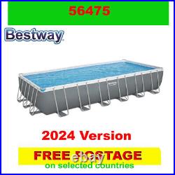 Bestway 56475 24 x 12 x 52 Rectangular Power Steel Above Ground Swimming Pool