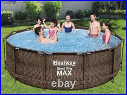 Bestway 56709 Steel Pro Deluxe Brown 12 FT x 39.5 Pool 366 x 100 cm SET Rattan