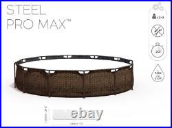 Bestway 56709 Steel Pro Deluxe Brown 12 FT x 39.5 Pool 366 x 100 cm SET Rattan