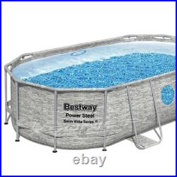 Bestway 56714 14 ft x 8 ft x 39.5 OVAL A Vista Swimming Pool Ladder Cover Pump
