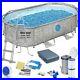 Bestway 56714 14 ft x 8 ft x 39.5 OVAL Vista Swimming Pool Ladder Cover Pump
