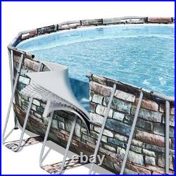 Bestway 56719 Oval Comfort Jet 20FT Above Ground Swimming Pool 610cm Light Led