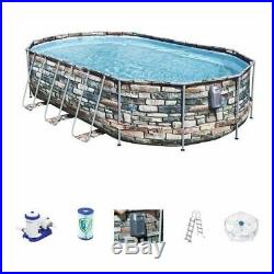 Bestway 56719 Power Steel Above Ground Swimming Pool Oval Set 610x366x122 Cm
