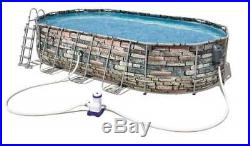 Bestway 56719 Power Steel Above Ground Swimming Pool Oval Set 610x366x122 cm