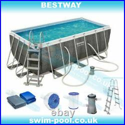 Bestway 56722 13'6ft x 6' 7ft x 48in Power Steel Above Ground Swimming Pool