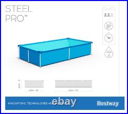 Bestway 7.3 Ft Steel Proframe Above Ground Swimming Pool Paddling 221x150x43cm
