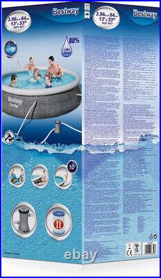 Bestway Fast Set 3.96m x 84cm Outdoor Above Ground Swimming Pool Set NEW