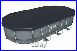 Bestway Grey Oval above Ground Swimming Pool 549x274x122 CM, Incl. Filter, Head