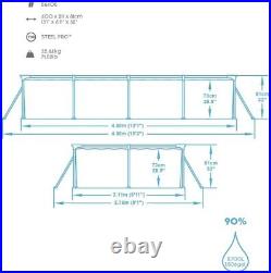 Bestway Large 4m x 2m Steel Frame Above Ground Family Swimming Pool 13ft x 6.6ft